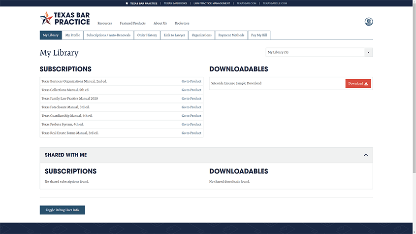 Account library screenshot