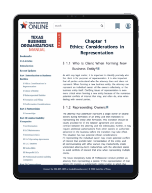 Texas Business Organizations Manual Online Subscription