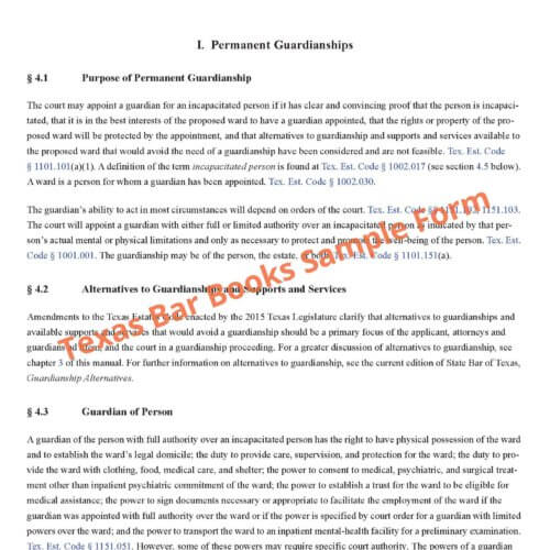 Texas Guardianship Manual, 2022 ed. Texas Bar Practice