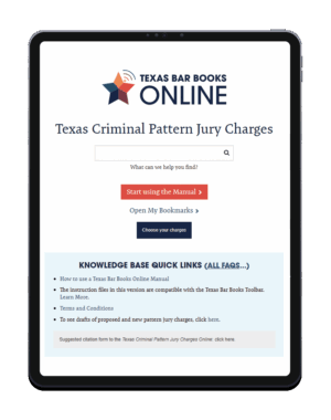 Texas Criminal Pattern Jury Charges Online Subscription