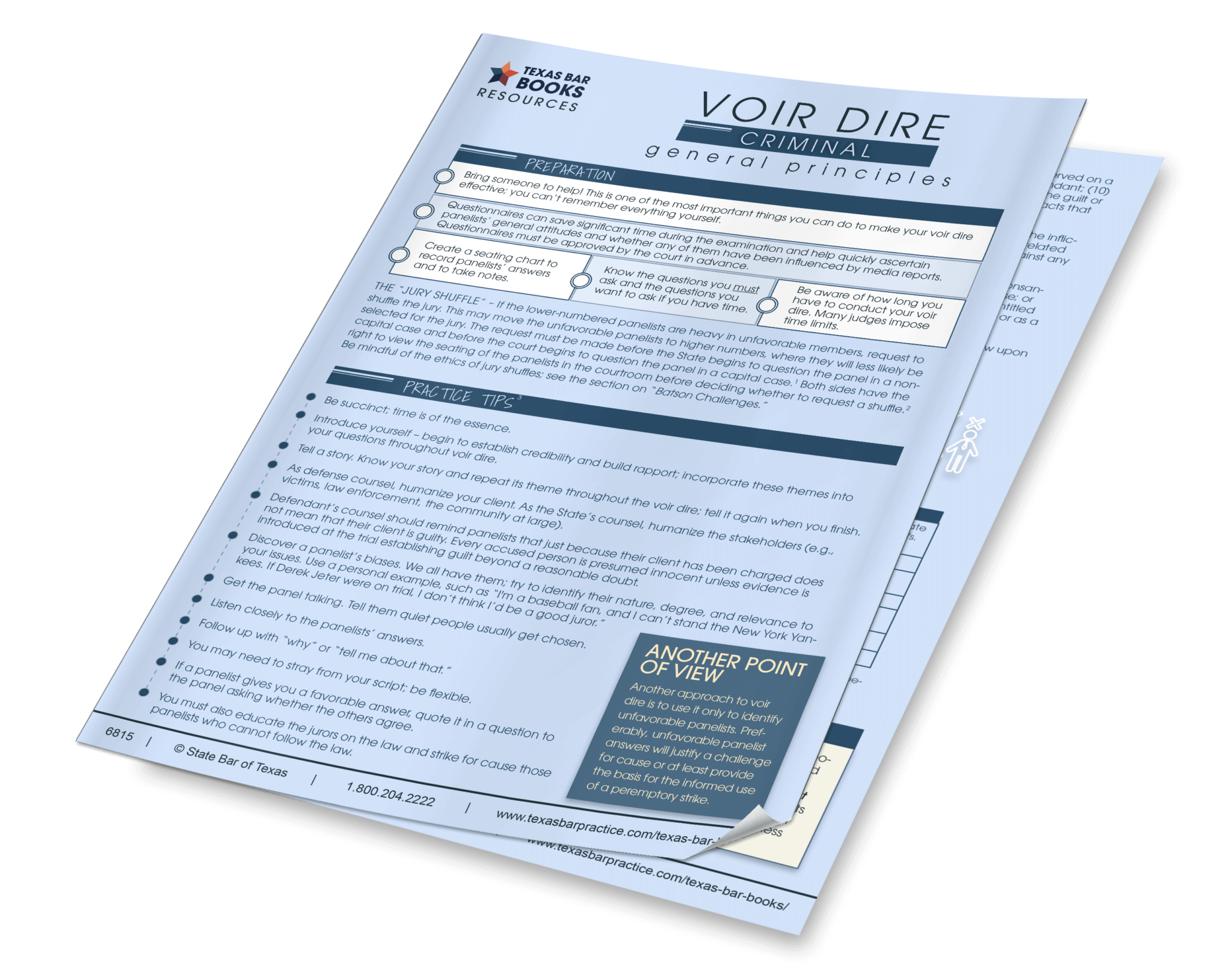 Criminal Voir Dire Reference Card Texas Bar Practice