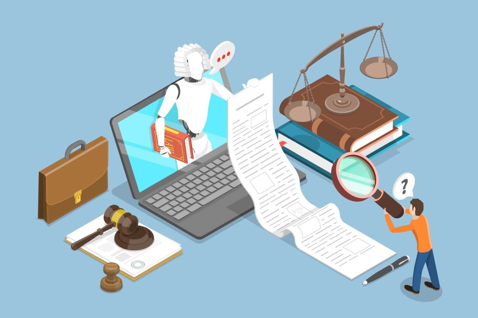 Illustration representing AI governance and ethics for lawyers